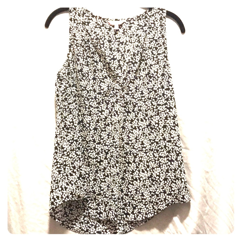 Candies tank - S - black and white floral
